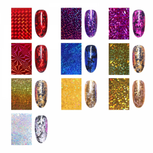 SET 10 FOLII DE TRANSFER HOLOGRAPHIC 4 X 20CM.